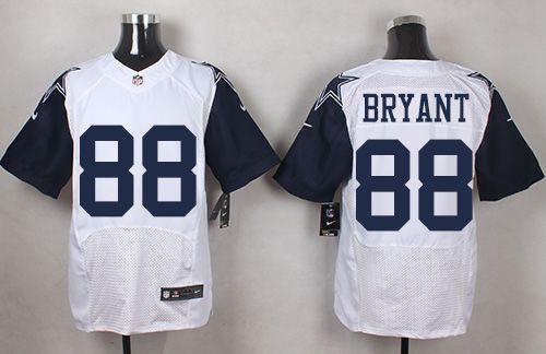 Nike Cowboys #88 Dez Bryant White Men's Stitched NFL Elite Rush Jersey